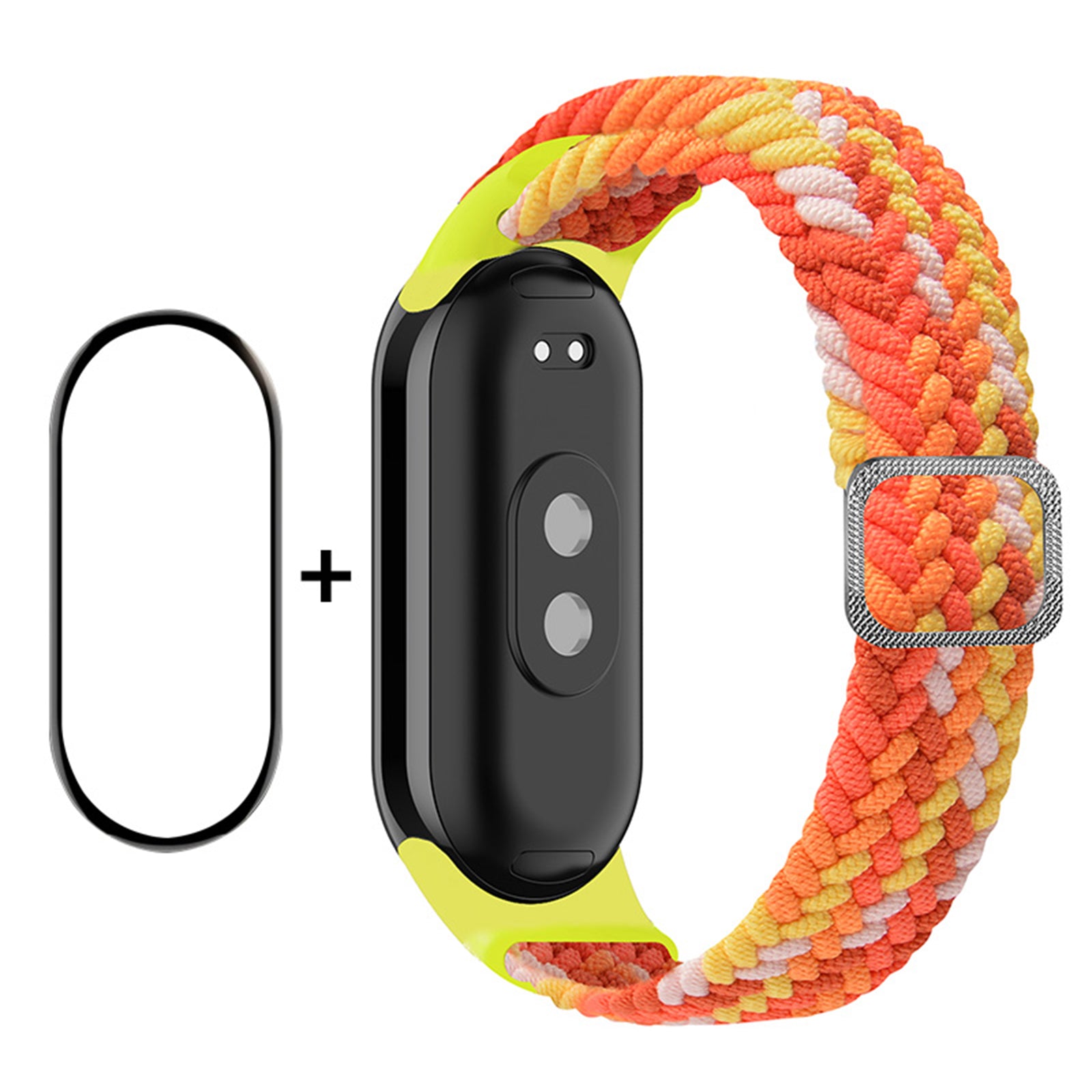 ENKAY HAT-PRINCE For Xiaomi Smart Band 8 Elastic Watch Band Nylon Braided Wrist Strap Set with PMMA Screen Protector ENKAY HAT-PRINCE For Xiaomi Smart Band 8 Elastic Watch Band Nylon Braided Wrist Strap Set with PMMA Screen Protector